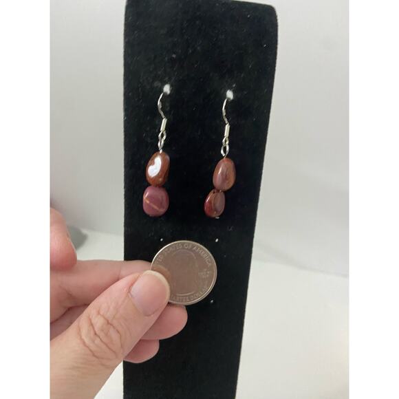 Handmade mookaite earrings - Picture 3 of 3